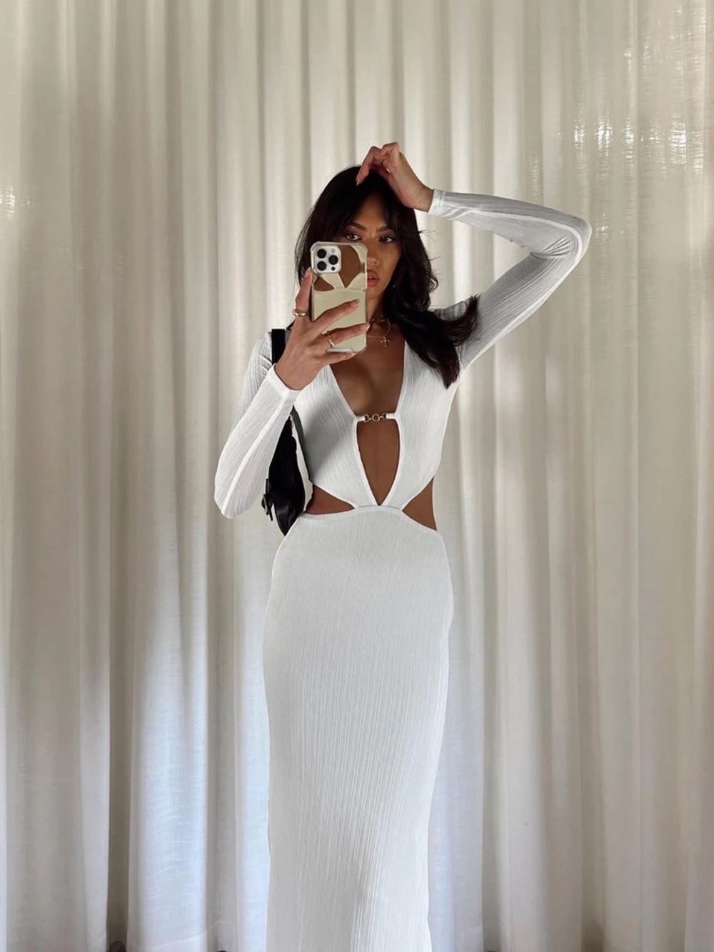 Princess Polly White Cut-Out Maxi Dress